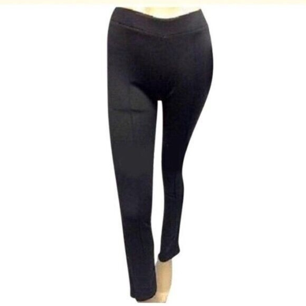 Milano Black Leggings Pants Fitted Casual ZIPPER Washable Size Small‎ NWT